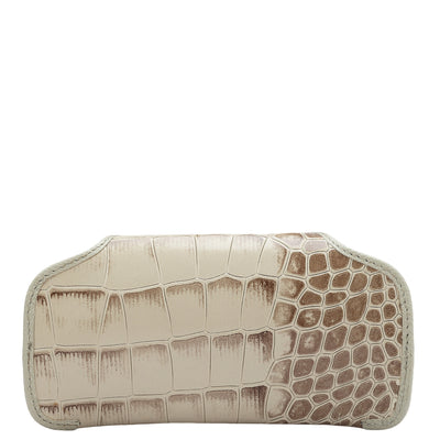 Croco Leather Spectacle Case - Frost