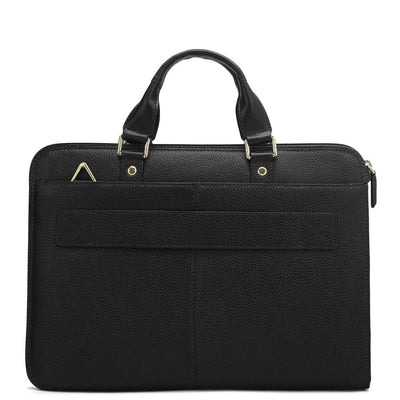 Wax Quilting Leather Laptop Sleeve - Black