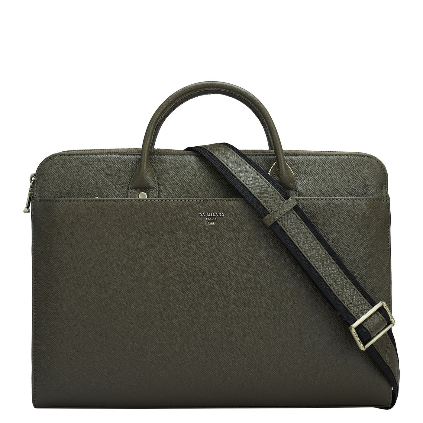 Franzy Leather Laptop Sleeve - Military Green