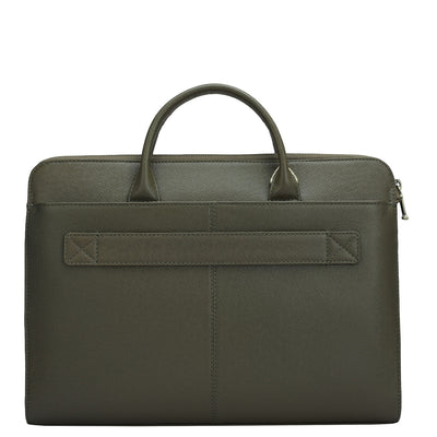 Franzy Leather Laptop Sleeve - Military Green