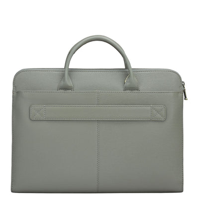 Franzy Leather Laptop Sleeve - Stone Grey