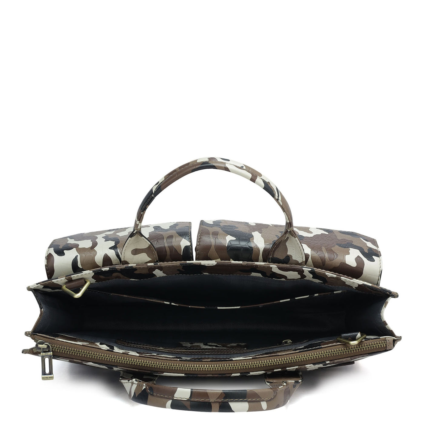 Cognac & Black Camouflage Leather Laptop Sleeve - Upto 14"