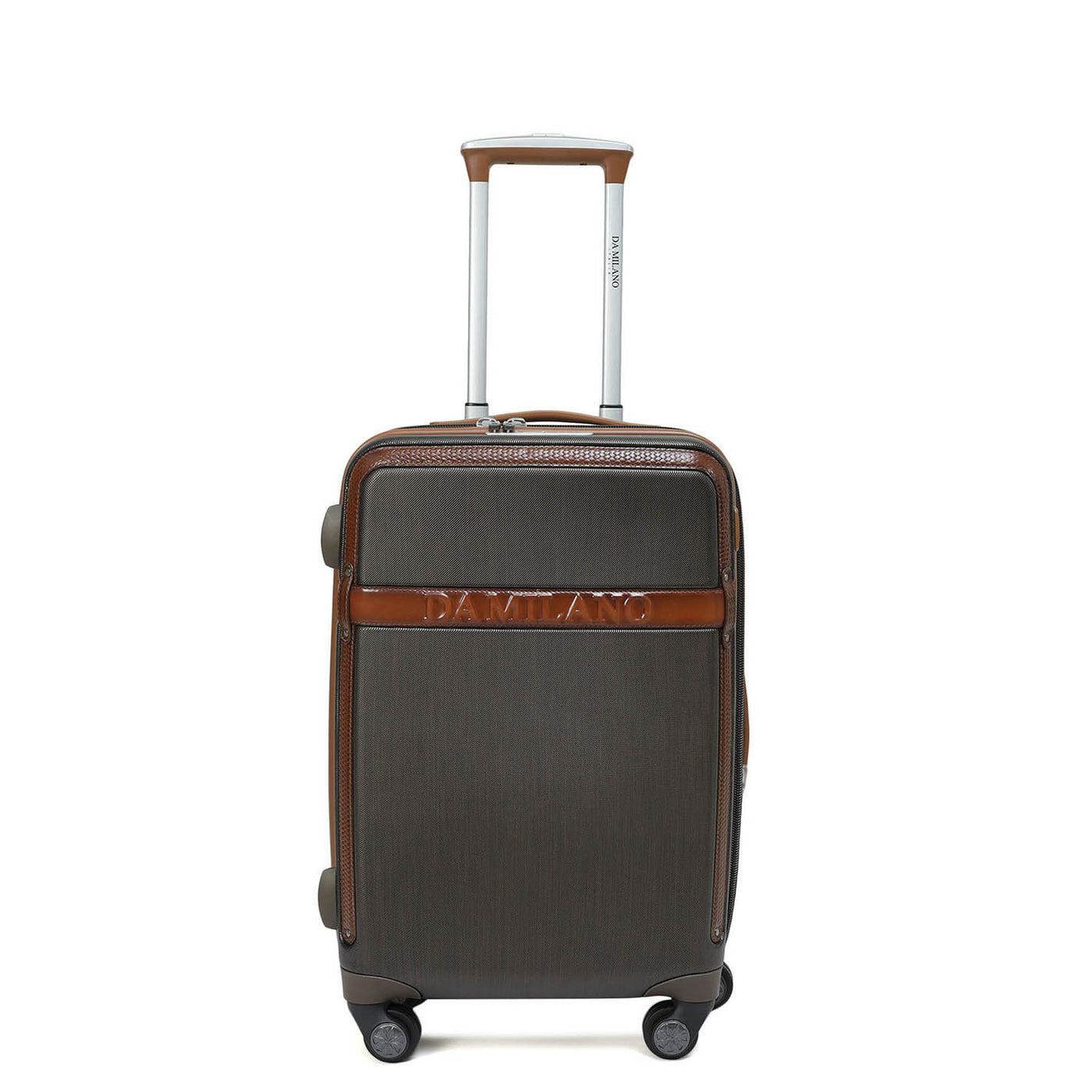 Small PC Mat Emboss Leather Trolley - Bronze & Cognac