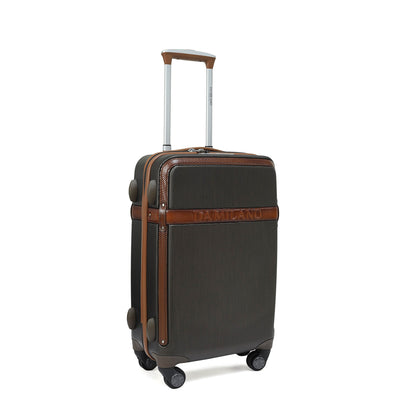 Small PC Mat Emboss Leather Trolley - Bronze & Cognac