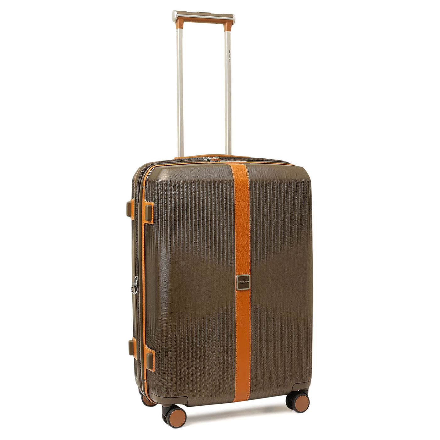 Large PC Wax Leather Trolley - Bronze & Orange