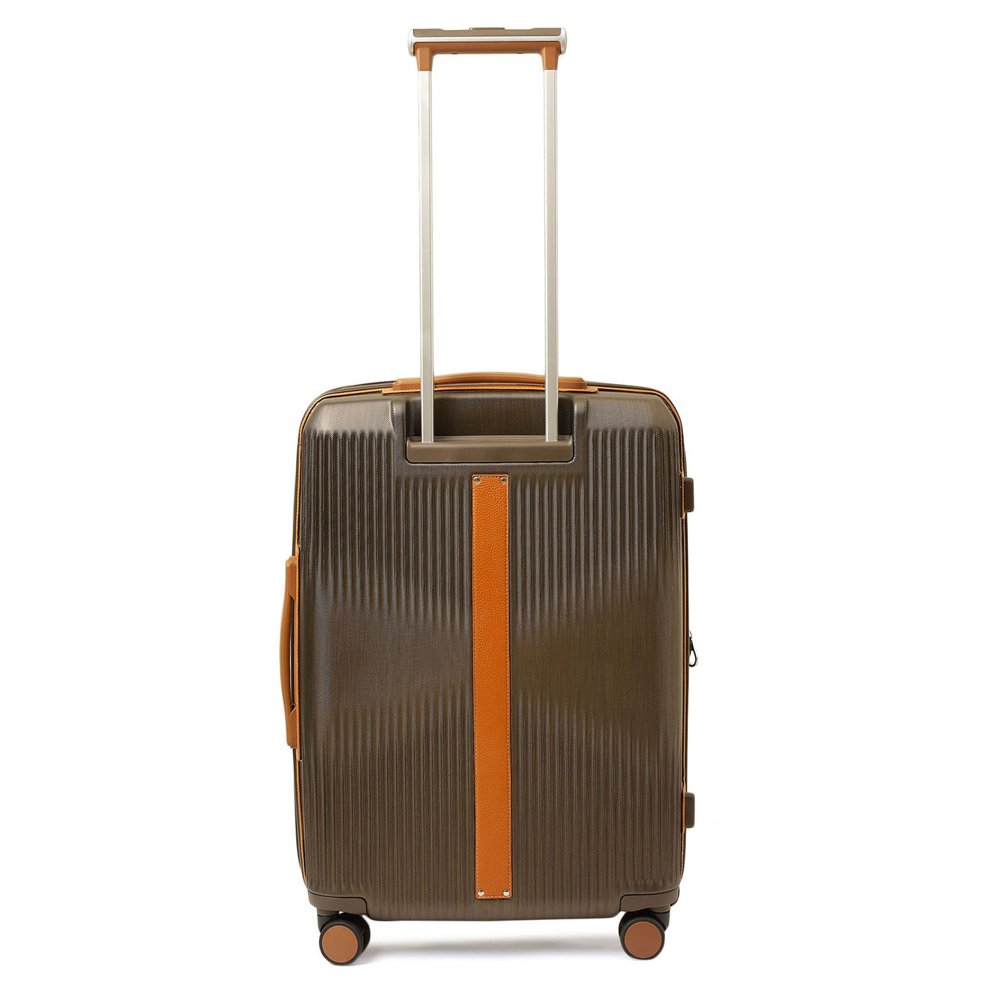 Large PC Wax Leather Trolley - Bronze & Orange