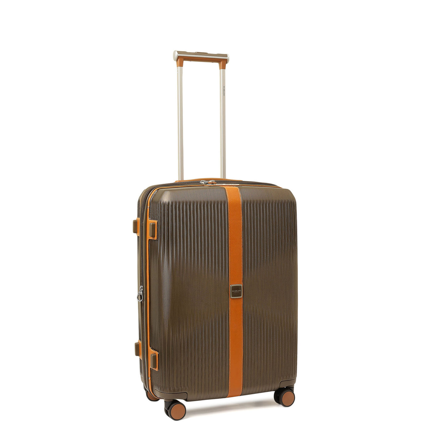 Medium PC Wax Leather Trolley - Bronze & Orange