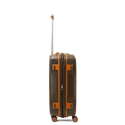 Medium PC Wax Leather Trolley - Bronze & Orange