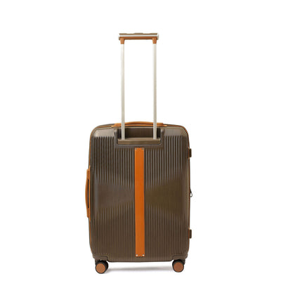 Medium PC Wax Leather Trolley - Bronze & Orange