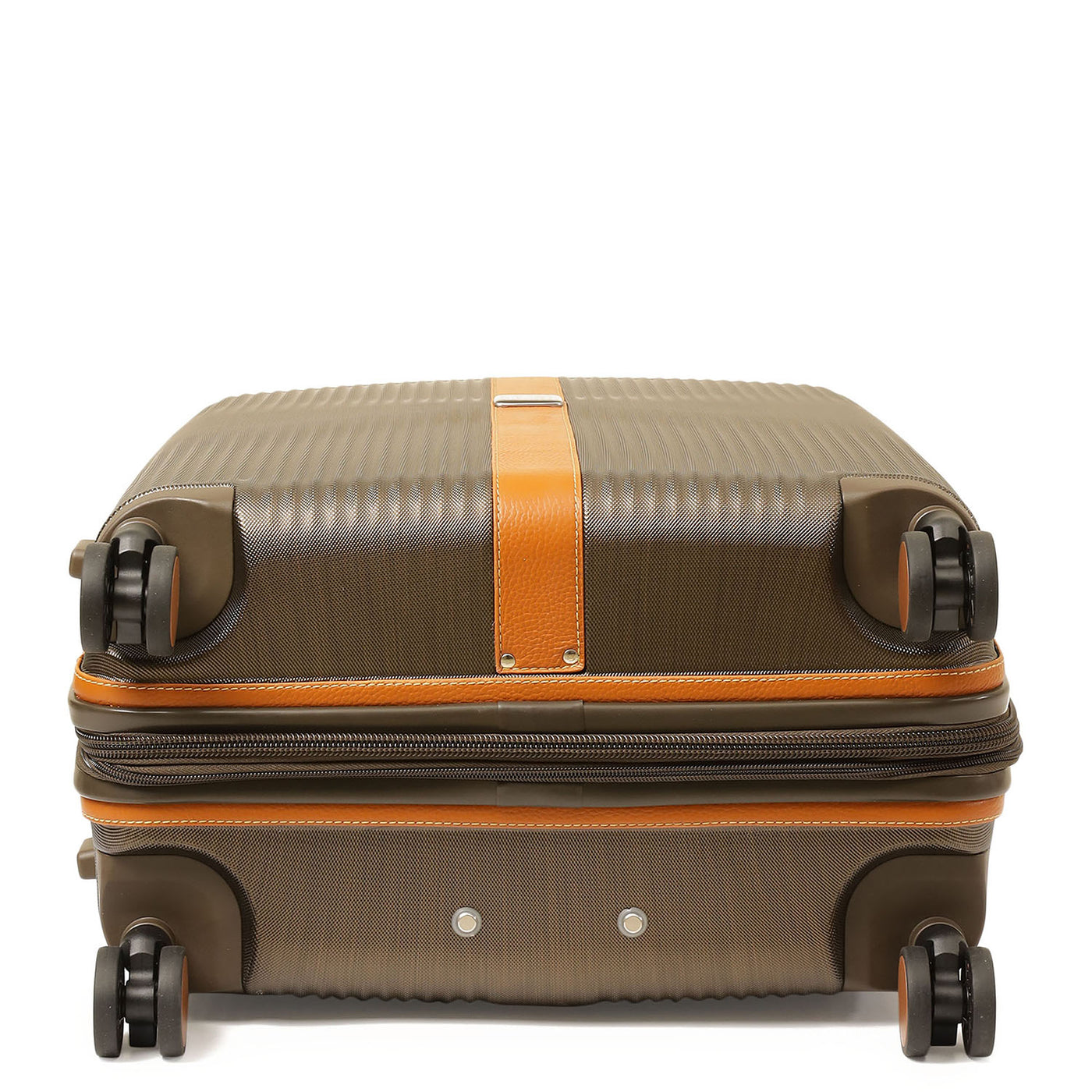 Medium PC Wax Leather Trolley - Bronze & Orange