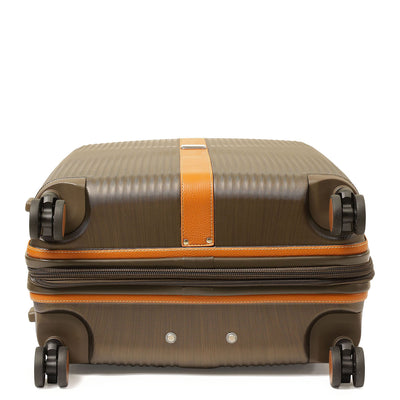 Medium PC Wax Leather Trolley - Bronze & Orange