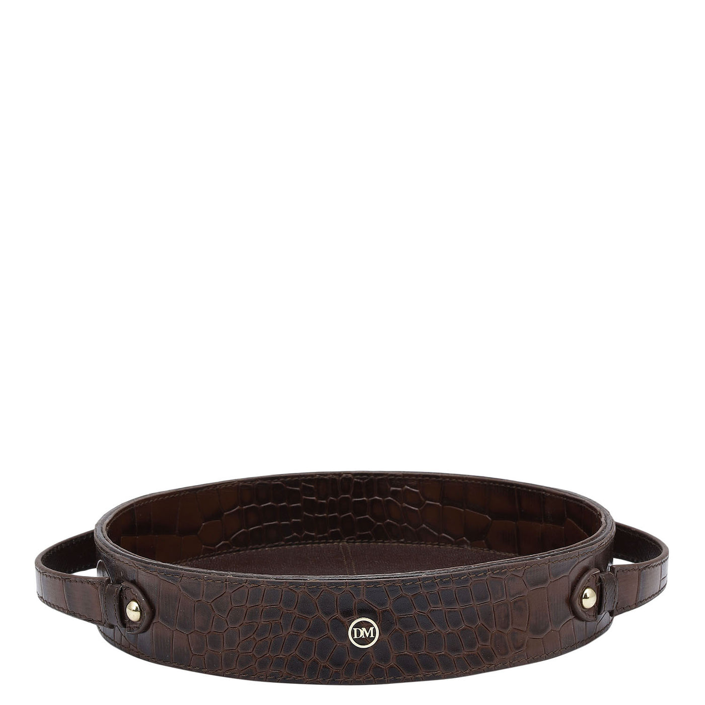 Croco Leather Tray - Brown