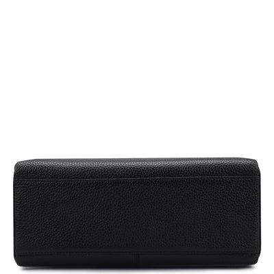 Wax Leather Vanity Pouch - Black