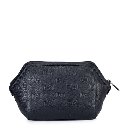 Monogram Wax Leather Vanity Pouch - Black