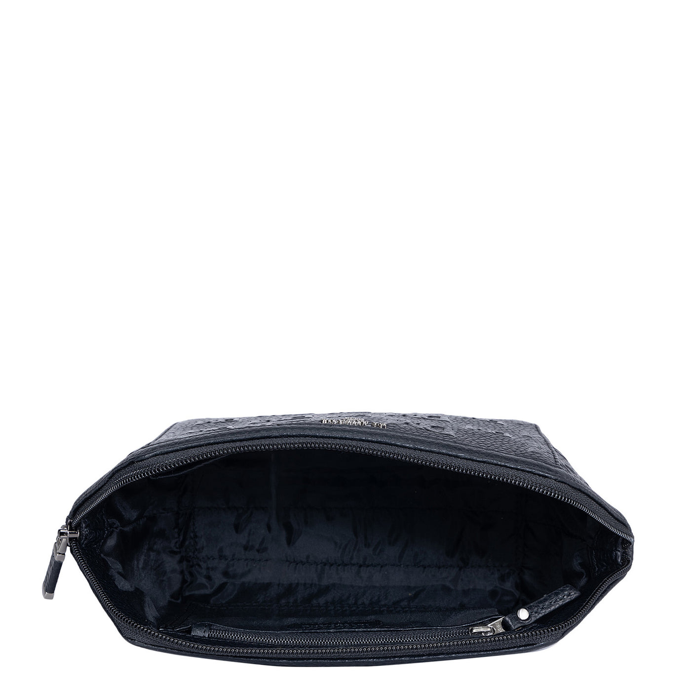 Monogram Wax Leather Vanity Pouch - Black