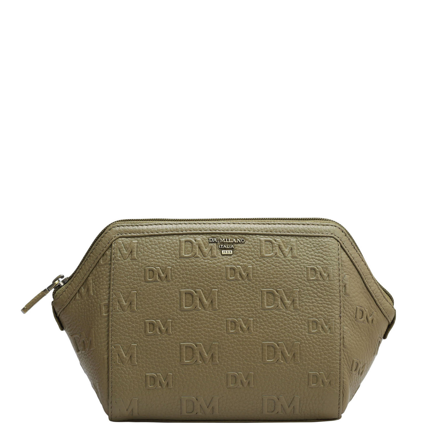 Monogram Wax Leather Vanity Pouch - Olive