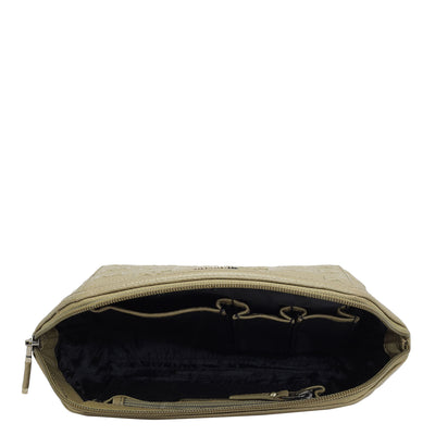 Monogram Wax Leather Vanity Pouch - Olive