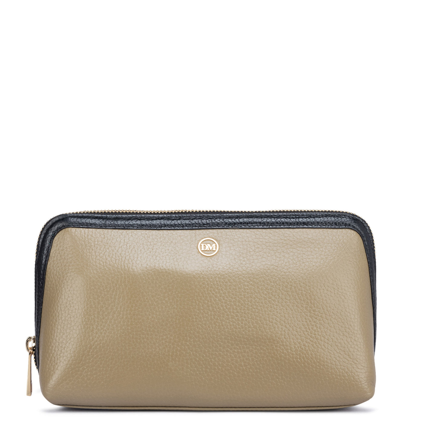 Wax Leather Vanity Pouch - Olive