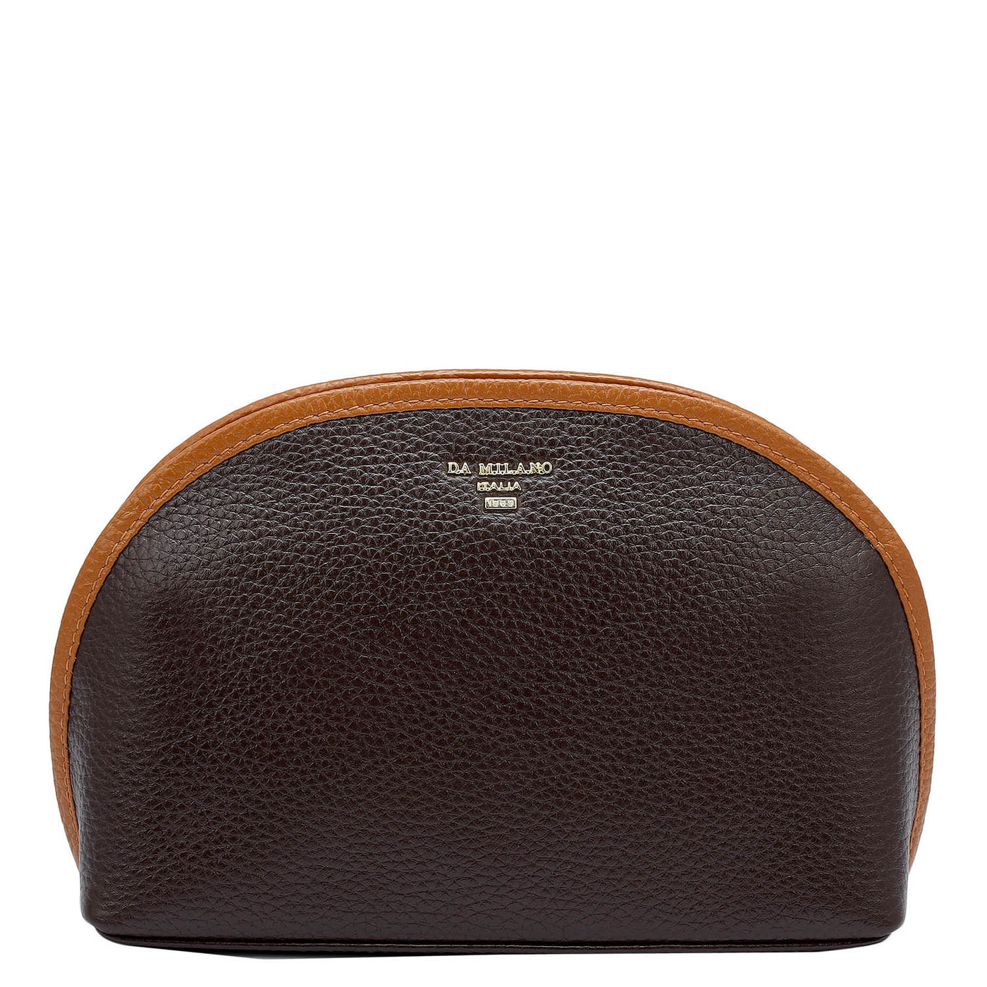 Wax Leather Vanity Pouch - Chocolate