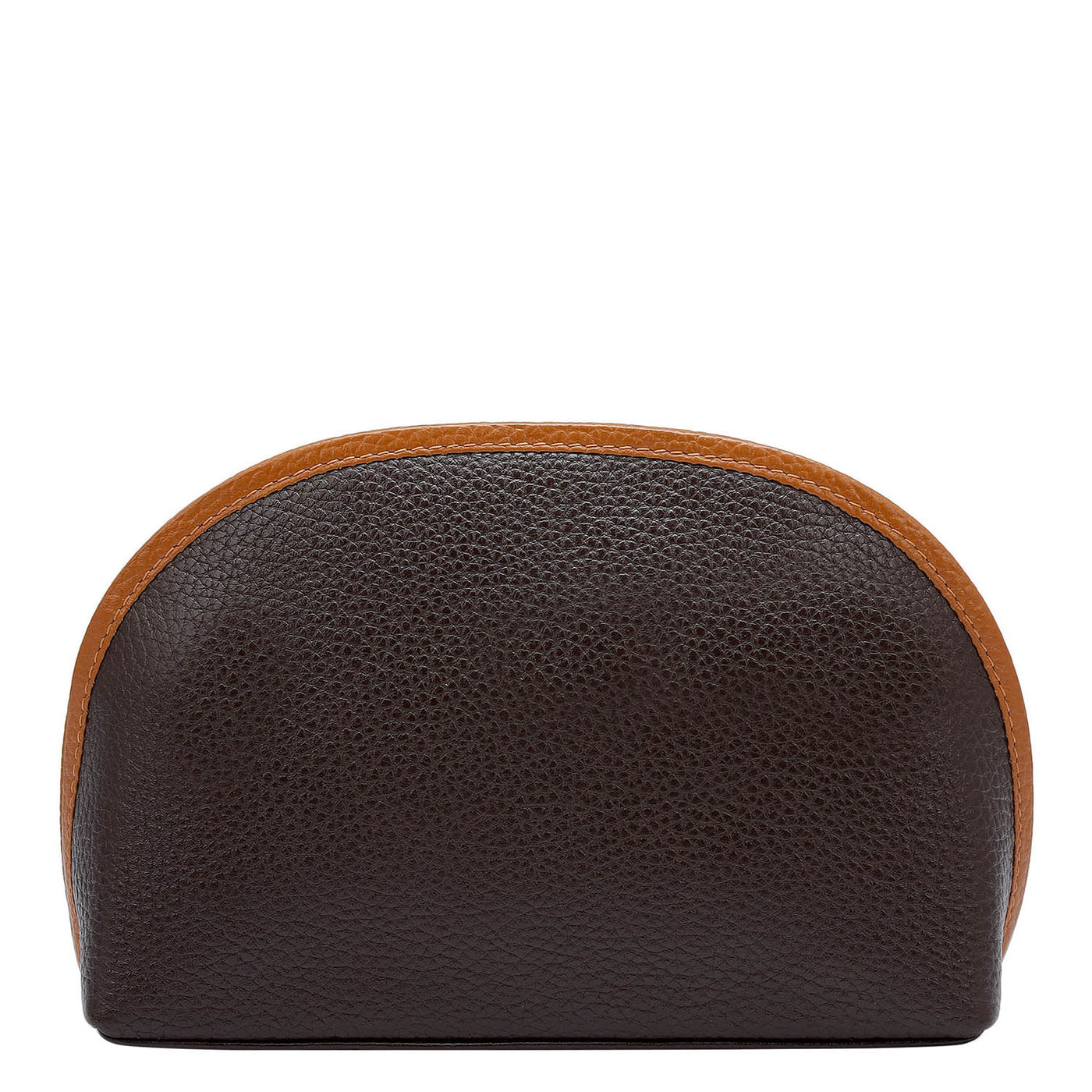 Wax Leather Vanity Pouch - Chocolate