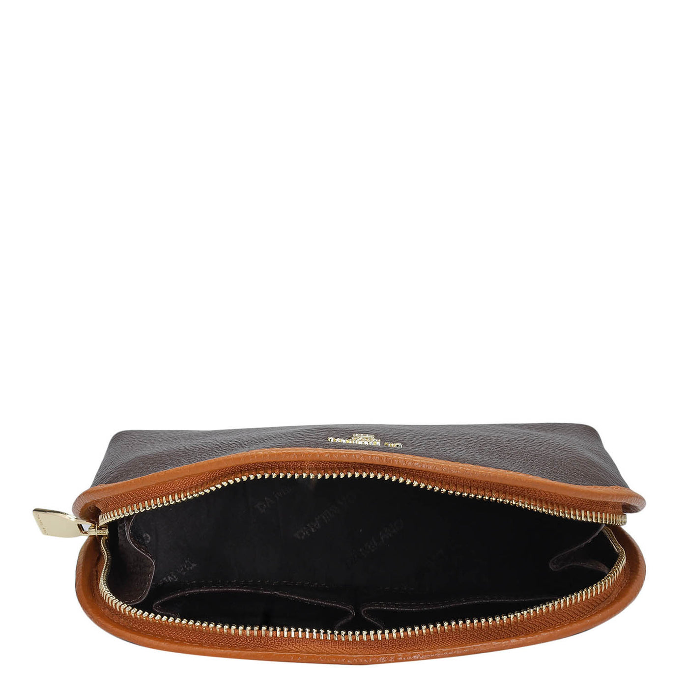 Wax Leather Vanity Pouch - Chocolate