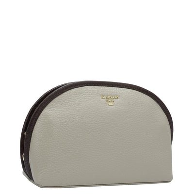 Wax Leather Vanity Pouch - Khaki