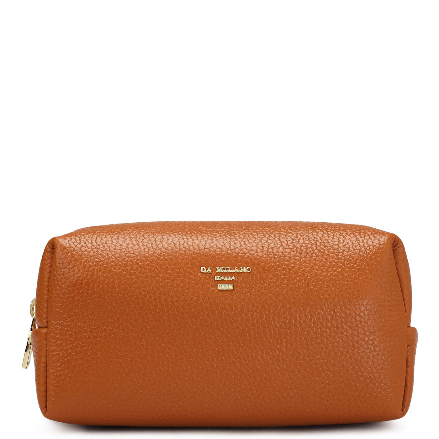 Wax Leather Vanity Pouch - Orange