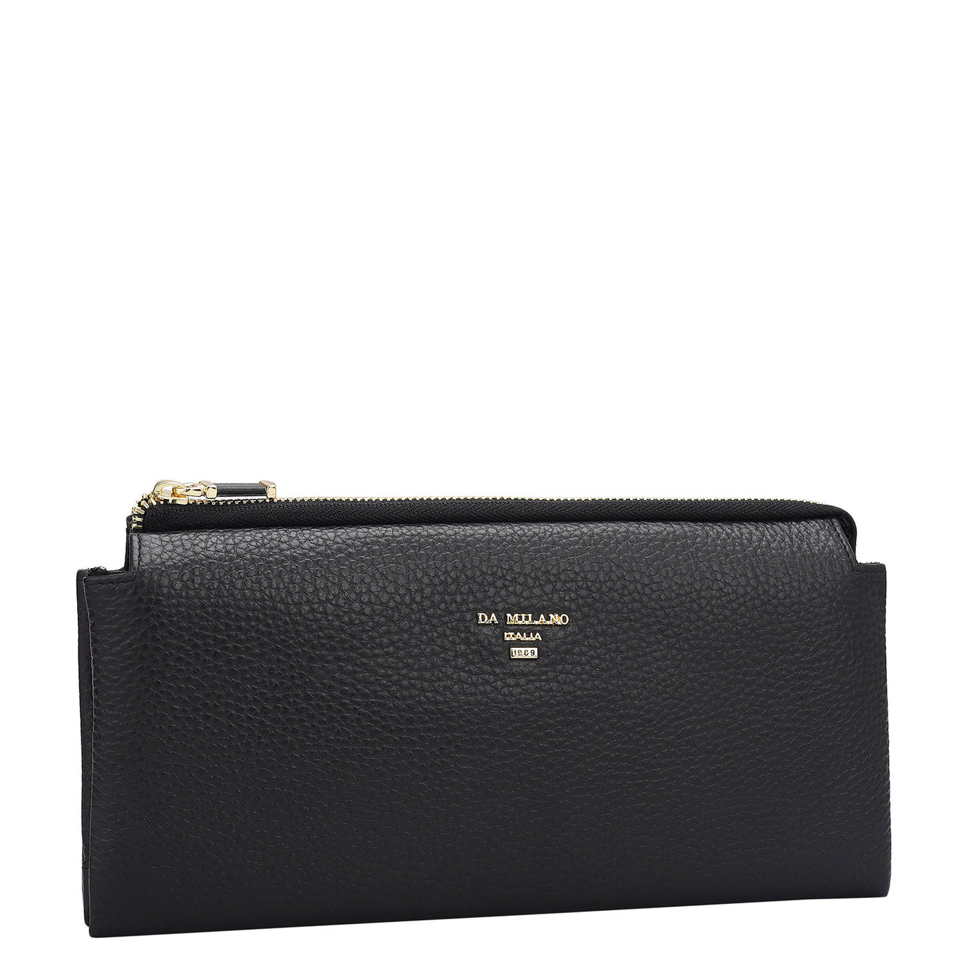 Wax Leather Ladies Wallet - Black