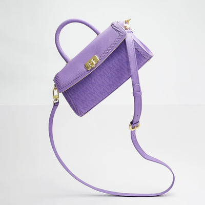 Small Monogram Franzy Leather Satchel - Purple Haze