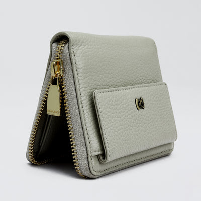 Wax Leather Ladies Wallet - Khaki