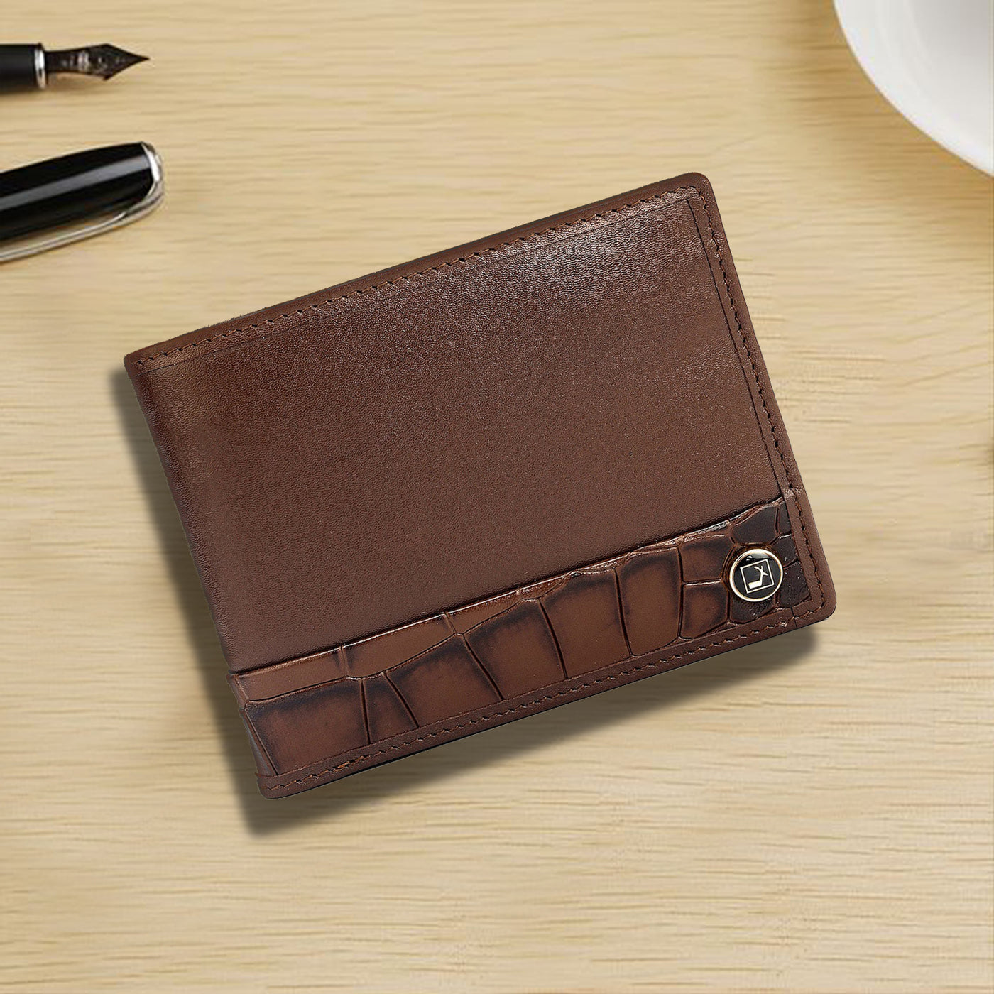 Brown Bifold Leather Mens Wallet