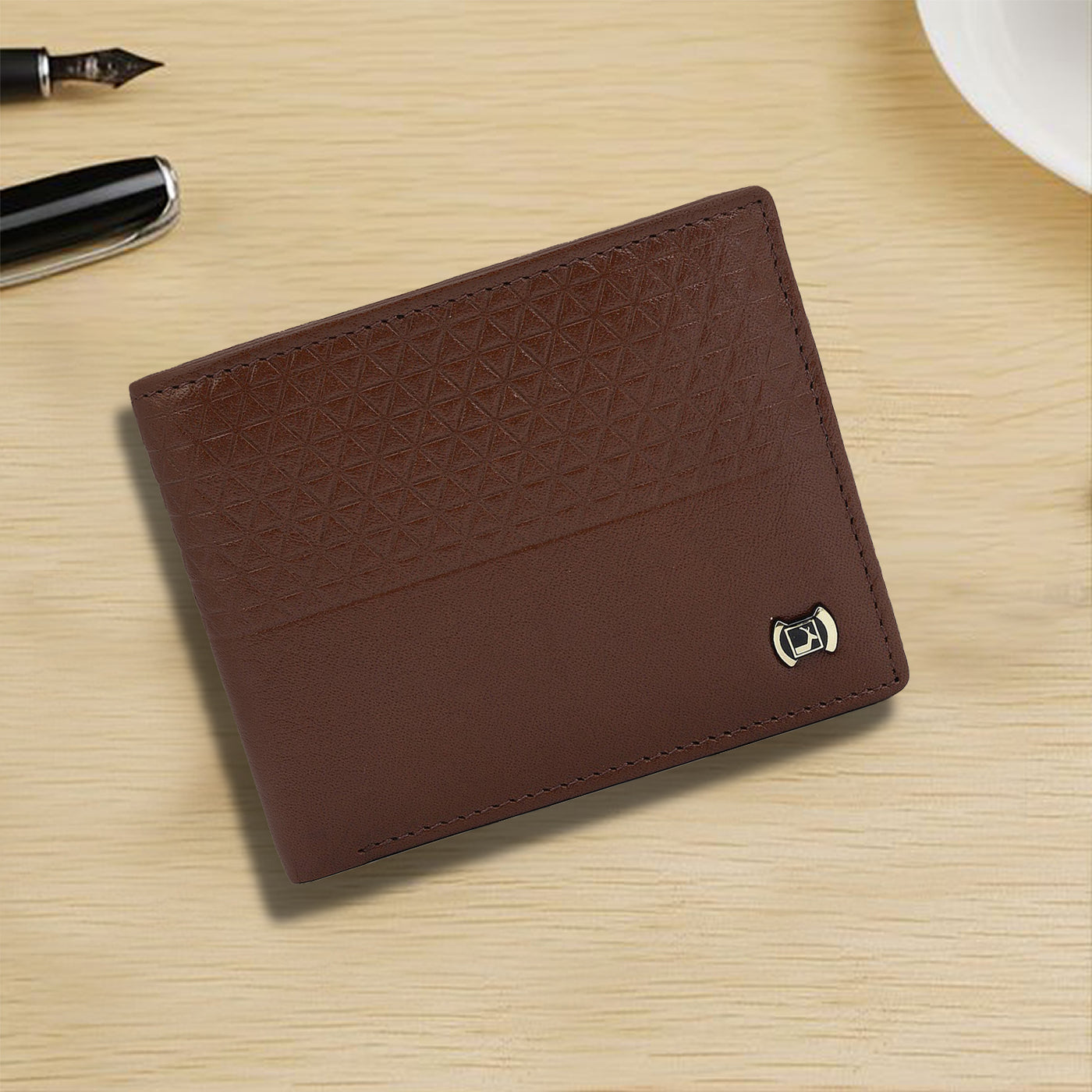 Cognac Bifold Leather Mens Wallet