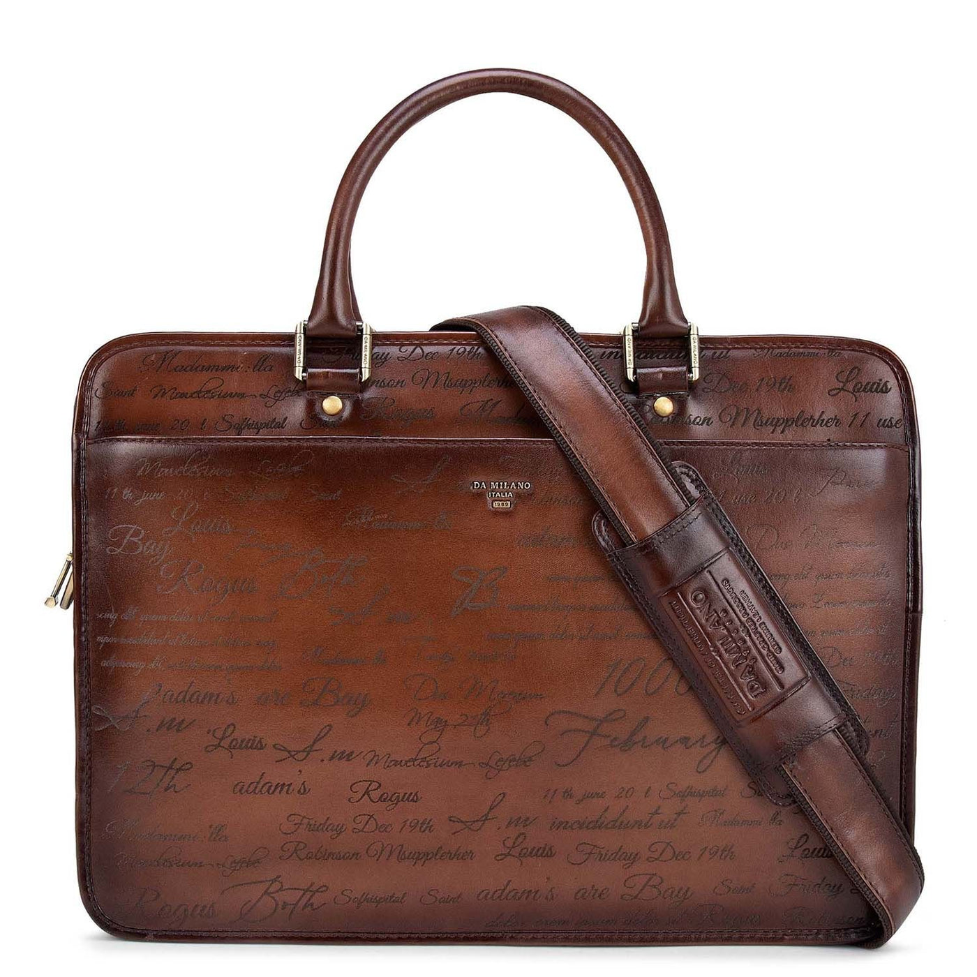 Da Milano Laptop Bags : Buy Da Milano Genuine Leather Brown Laptop Bag  Online
